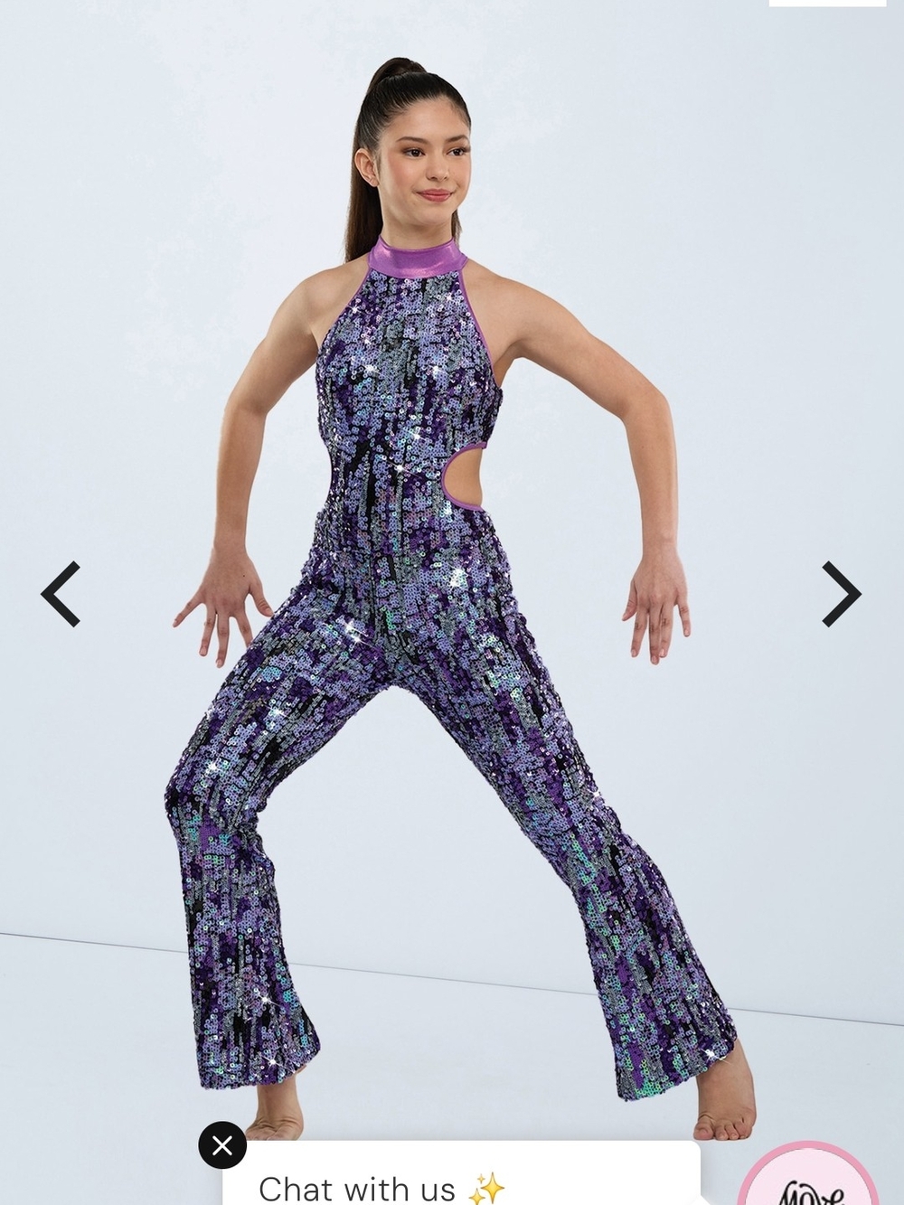 Sequin Cutout Halter Jumpsuit in Purple WEISSMAN